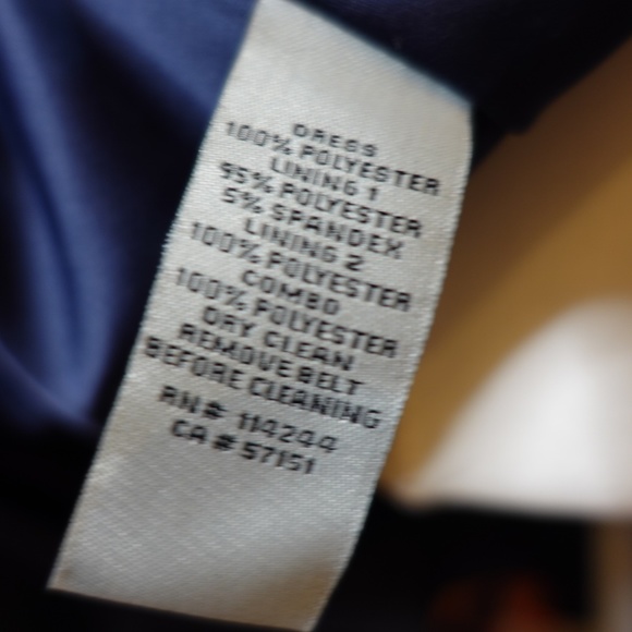 NEW Eliza J Navy Floral Dress with Black Sheer Polka Dot Mesh Ove… - Picture 12 of 16